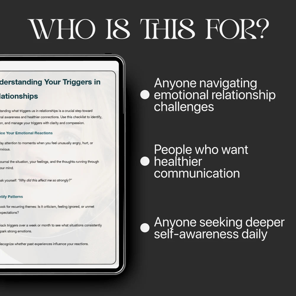 Understanding Your Triggers in Relationships – Printable Relationship Trigger Checklist | Self-Awareness & Healing Tool | How to Understand What Triggers Me in Relationships Guide