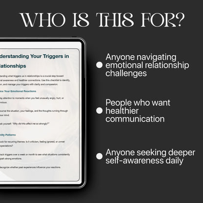 Understanding Your Triggers in Relationships – Printable Relationship Trigger Checklist | Self-Awareness & Healing Tool | How to Understand What Triggers Me in Relationships Guide