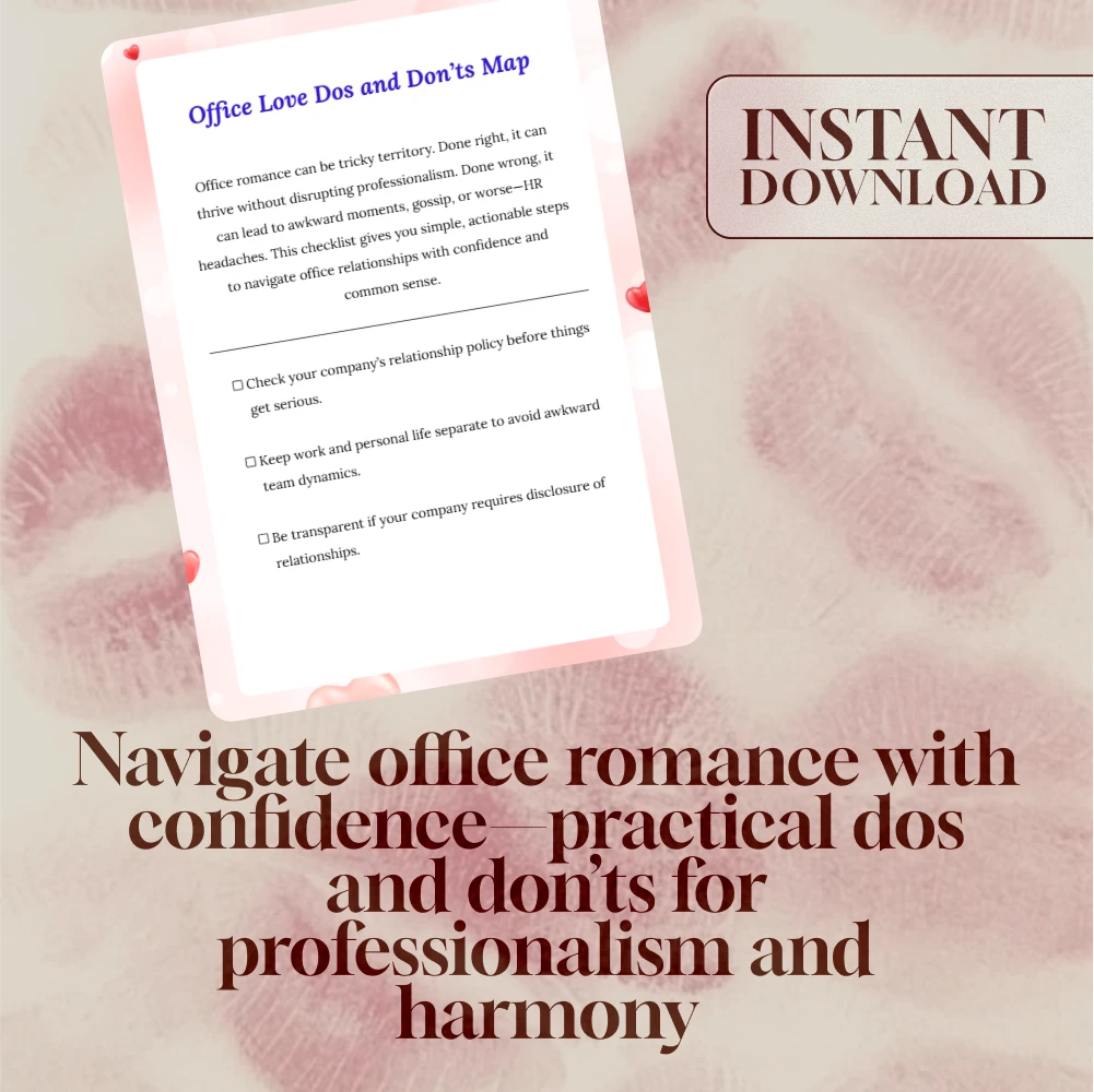 Office Love Dos and Don’ts Map | Workplace Relationship Checklist | Professional Boundaries & HR-Friendly Digital Download
