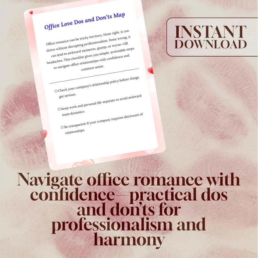 Office Love Dos and Don’ts Map | Workplace Relationship Checklist | Professional Boundaries & HR-Friendly Digital Download