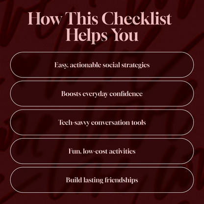 Connect & Thrive: Your Ultimate Checklist for Meeting New People | Digital Download Guide for Socializing, Networking & Finding where can i go to meet people