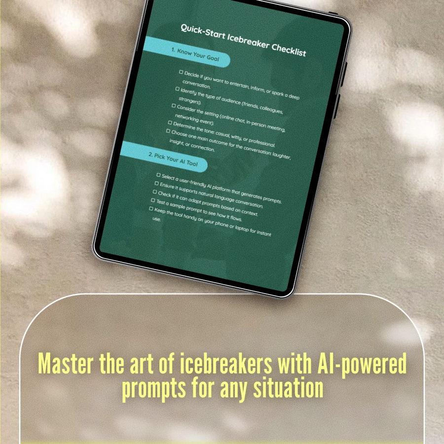 Quick-Start Icebreaker Checklist: AI Icebreaker Tool for Instant Prompts in Any Situation