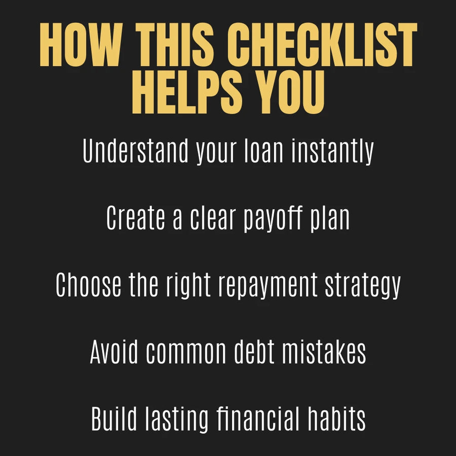 The Loan Repayment Power Checklist – Digital Download Guide on how to repay loan quickly, Smart Debt Payoff Planner, Printable Financial Checklist, Instant Budget Tool for Faster Loan Freedom