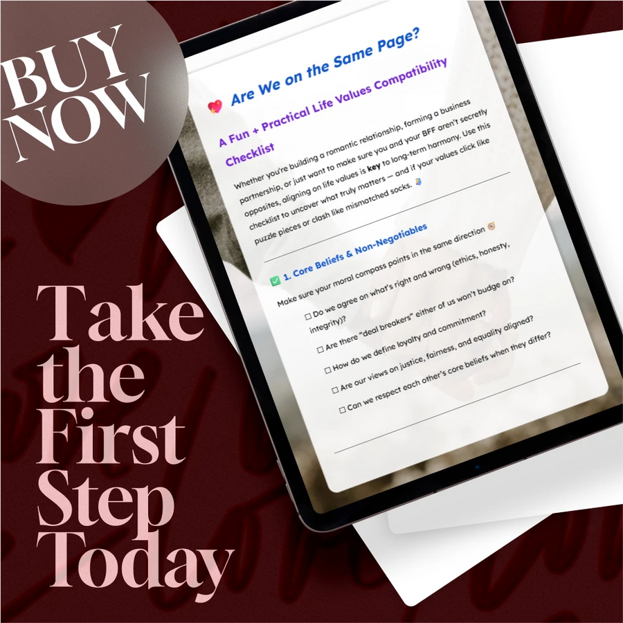 Are We on the Same Page | Life Values Compatibility Checklist | Digital Download eBook & Printable Guide for Relationships, Friendships, and Partnerships