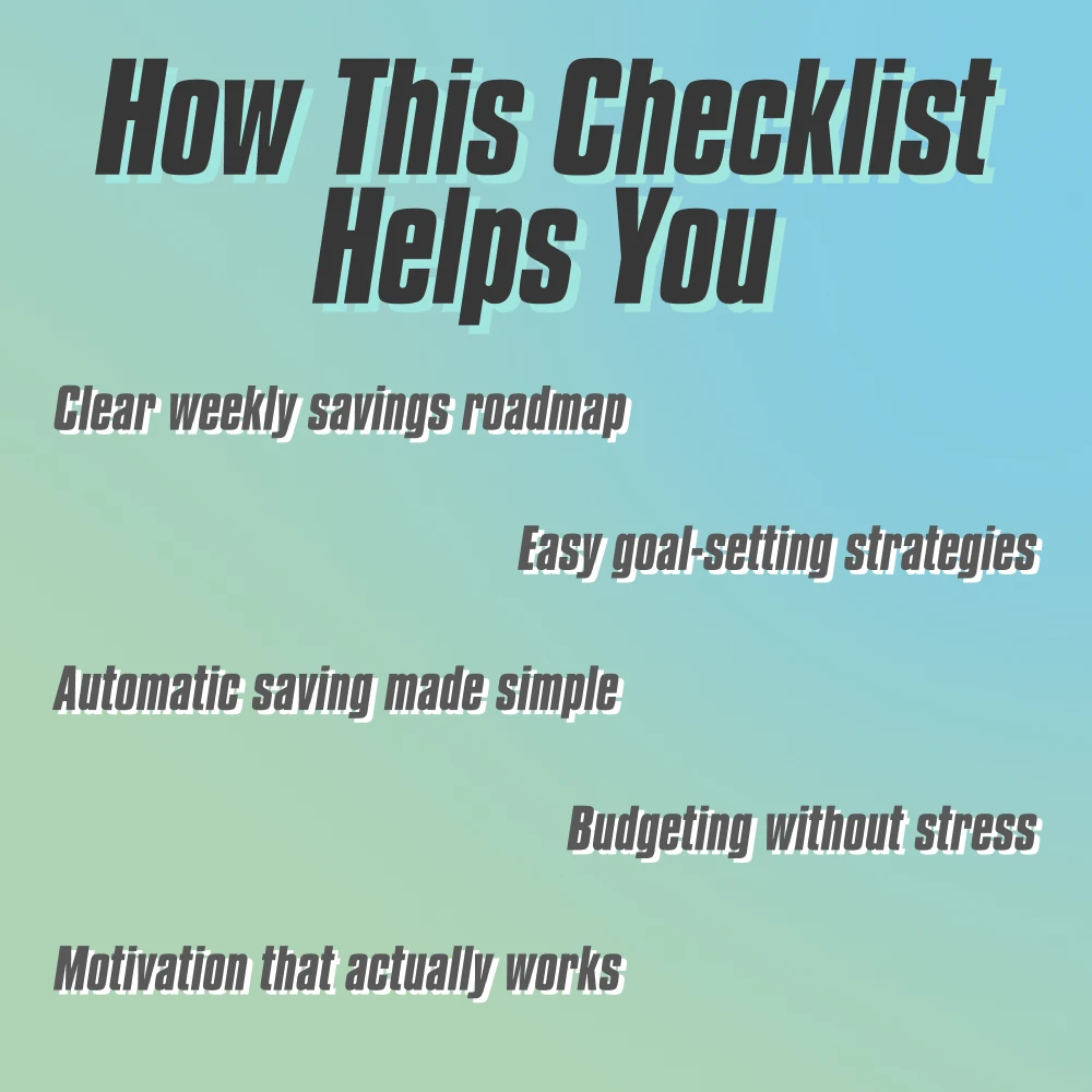 Weekly Savings Success Checklist: Your Fun & Easy Roadmap to Financial Goals
