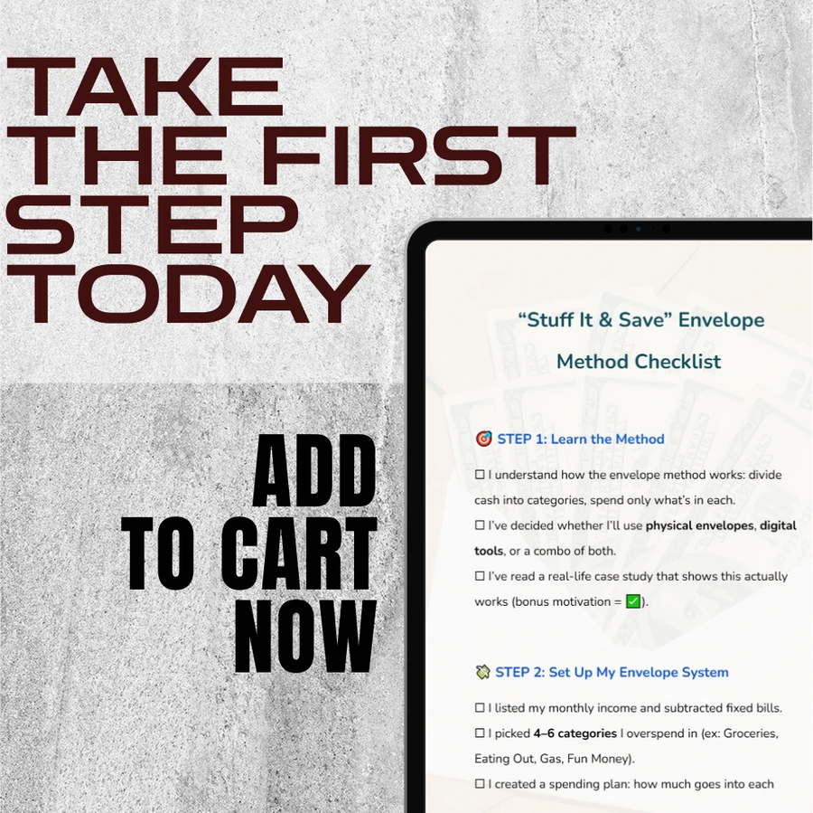 “Stuff It & Save” Envelope Method Checklist | Budgeting Checklist PDF | Cash Envelopes Savings System | Digital Download