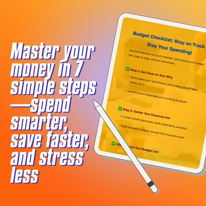 Budget Checklist: Stay on Track & Slay Your Spending | Digital Budget List | How to Make a Budget List Printable PDF
