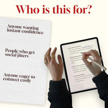 5-Minute Social Confidence Booster Checklist | Instant Digital Download | How to Build Social Confidence in 5 Minutes a Day | Printable Self-Growth Guide for Confidence and Conversations