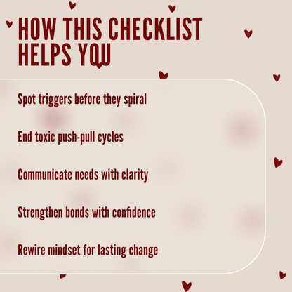 The Anxious-Avoidant Survival Checklist | Digital Download for Healing Anxious Avoidant Attachment Style | Self-Help Relationship Guide & Printable Resource