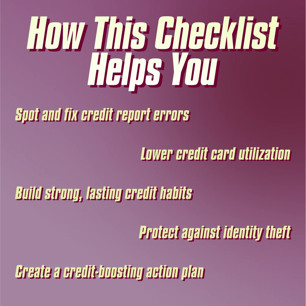 Step-by-Step Checklist to a Stronger Credit Score | Printable Credit Repair Guide | How Do You Raise Your Credit Score Checklist | Instant Download