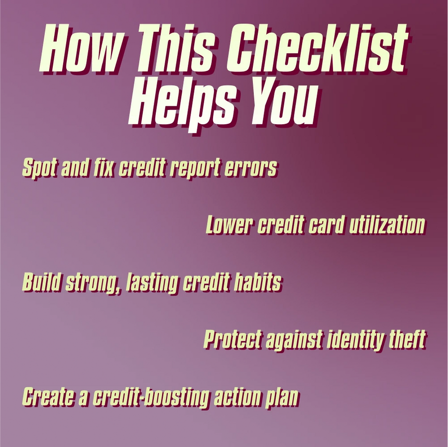 Step-by-Step Checklist to a Stronger Credit Score | Printable Credit Repair Guide | How Do You Raise Your Credit Score Checklist | Instant Download