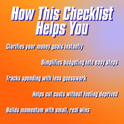 Budget Checklist: Stay on Track & Slay Your Spending | Digital Budget List | How to Make a Budget List Printable PDF