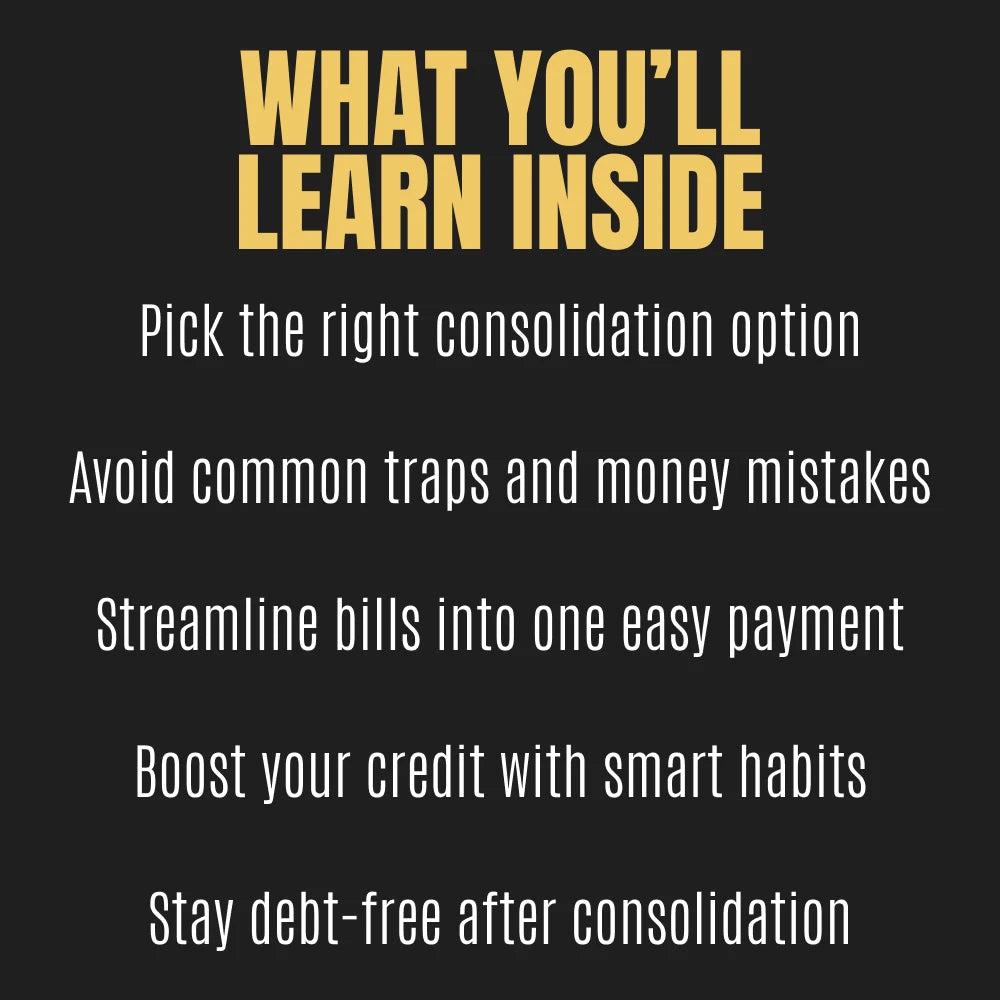 The Smart Person’s Guide to Debt Consolidation Without the Stress | Digital eBook on How to Consolidate Debt Into One Payment and Simplify Your Finances