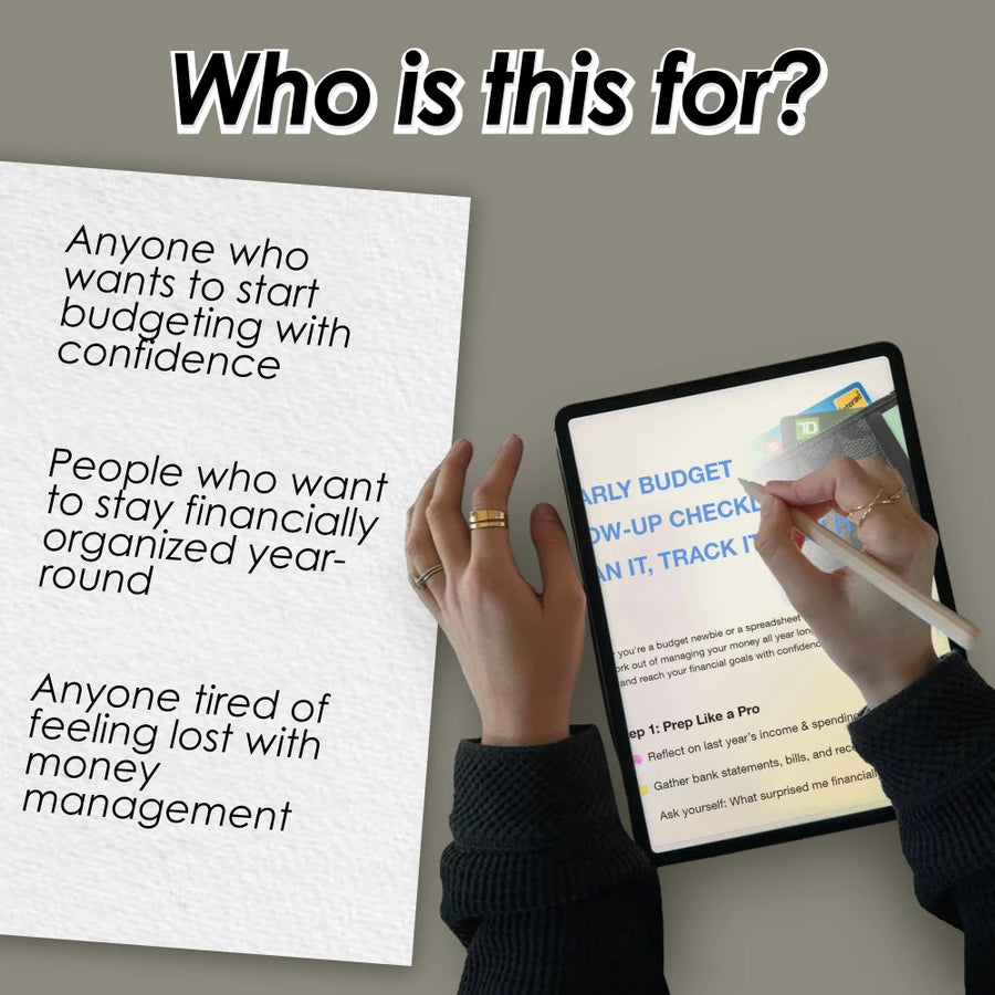 Yearly Budget Glow-Up Checklist: Plan It, Track It, Own It | Digital Download | How to Make a Yearly Budget Guide