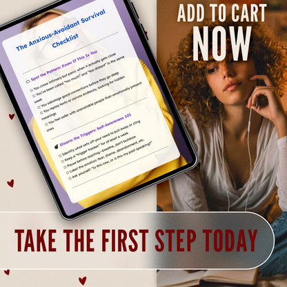 The Anxious-Avoidant Survival Checklist | Digital Download for Healing Anxious Avoidant Attachment Style | Self-Help Relationship Guide & Printable Resource