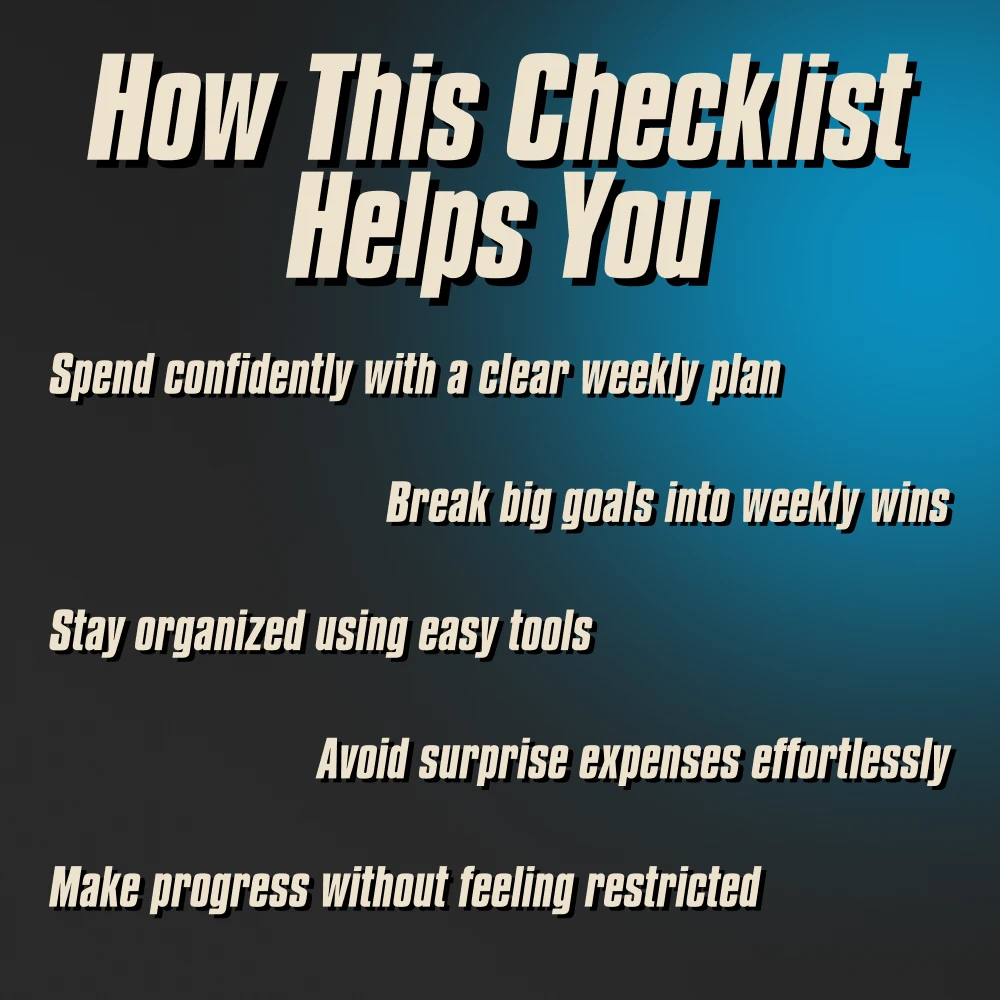 The Weekly Pay Budget Boss Checklist | How to Budget on Weekly Pay | Digital Budgeting Planner for Weekly Income