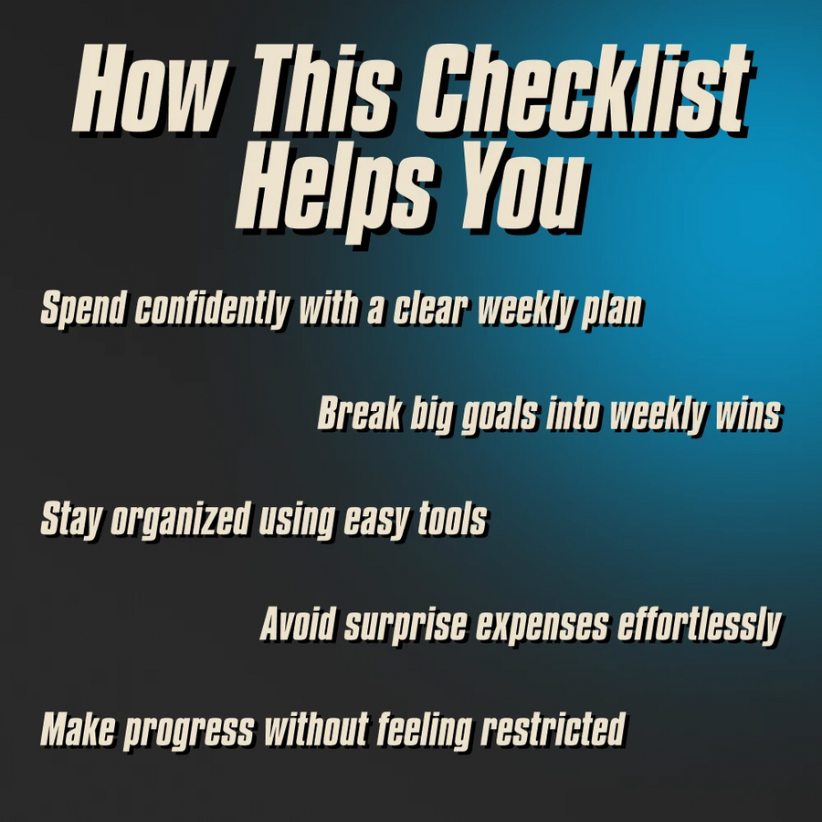 The Weekly Pay Budget Boss Checklist | How to Budget on Weekly Pay | Digital Budgeting Planner for Weekly Income
