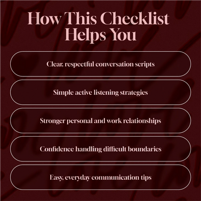 Respecting Boundaries with Care: A Practical Checklist | Digital Download Guide, eBook, Self-Help, Relationship & Communication Skills PDF