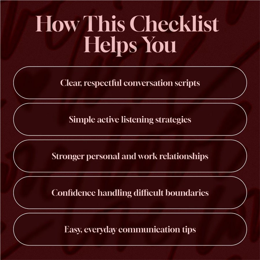 Respecting Boundaries with Care: A Practical Checklist | Digital Download Guide, eBook, Self-Help, Relationship & Communication Skills PDF