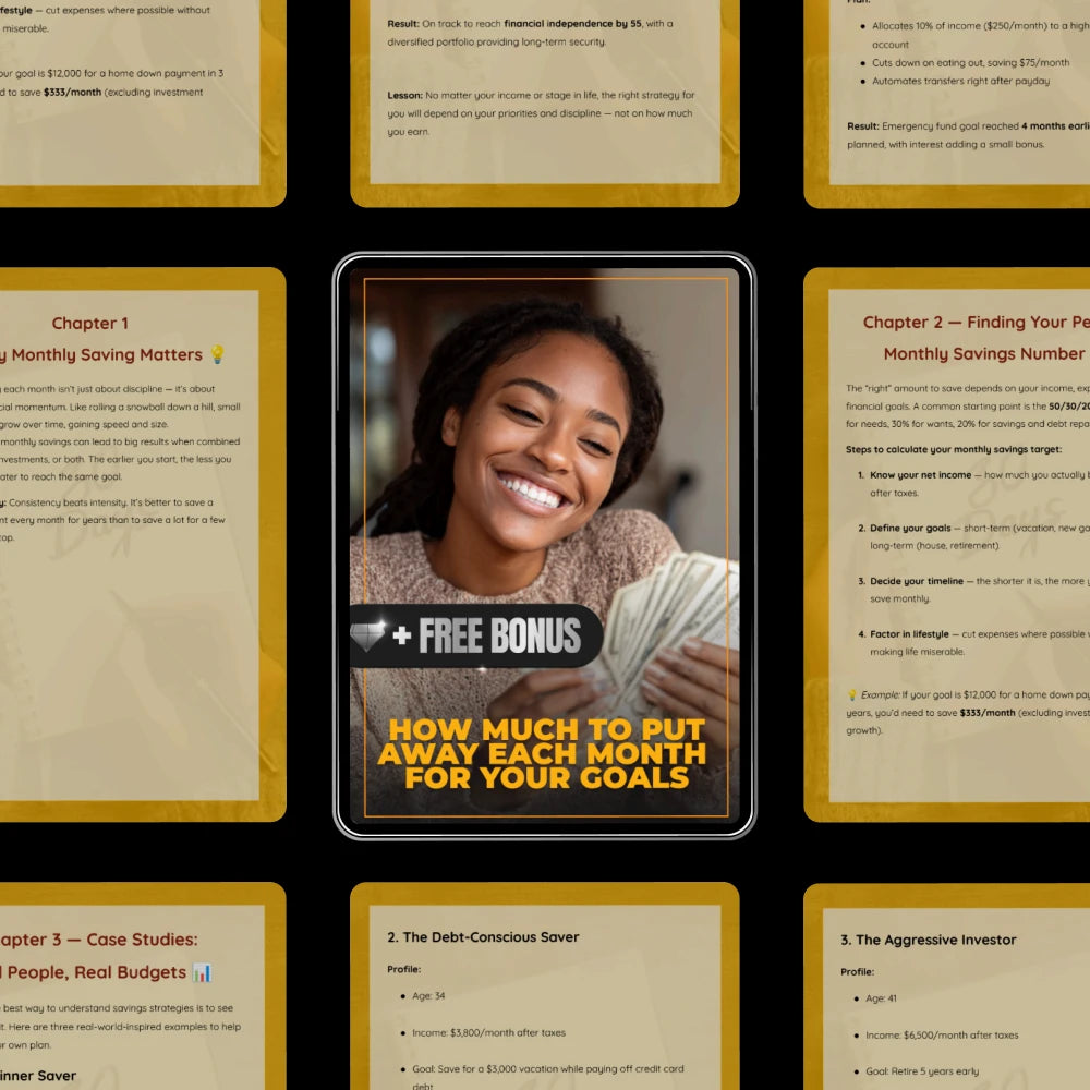 How Much to Put Away Each Month for Your Goals | Monthly Savings Guide eBook | Digital Download for Budgeting, Planning & How Much Money to Save Each Month