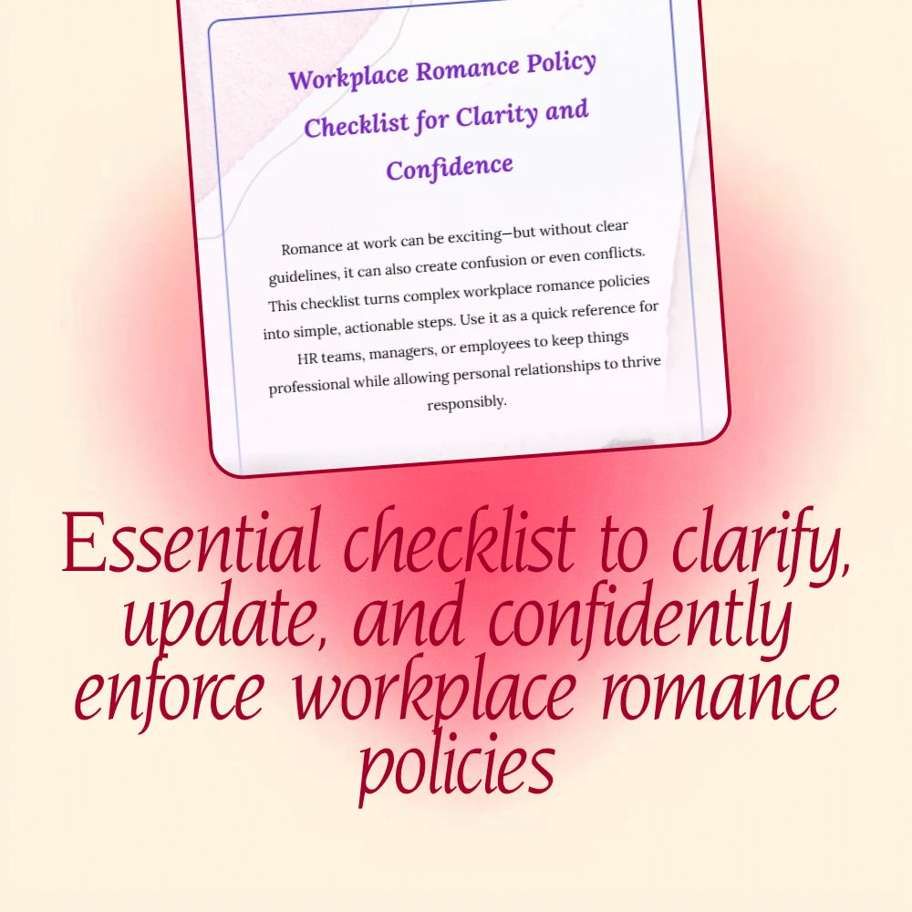 Workplace Romance Policy Checklist for Clarity and Confidence | HR Digital Download | Employee Policy Guide for Professional Boundaries & Office Relationships