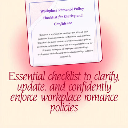 Workplace Romance Policy Checklist for Clarity and Confidence | HR Digital Download | Employee Policy Guide for Professional Boundaries & Office Relationships