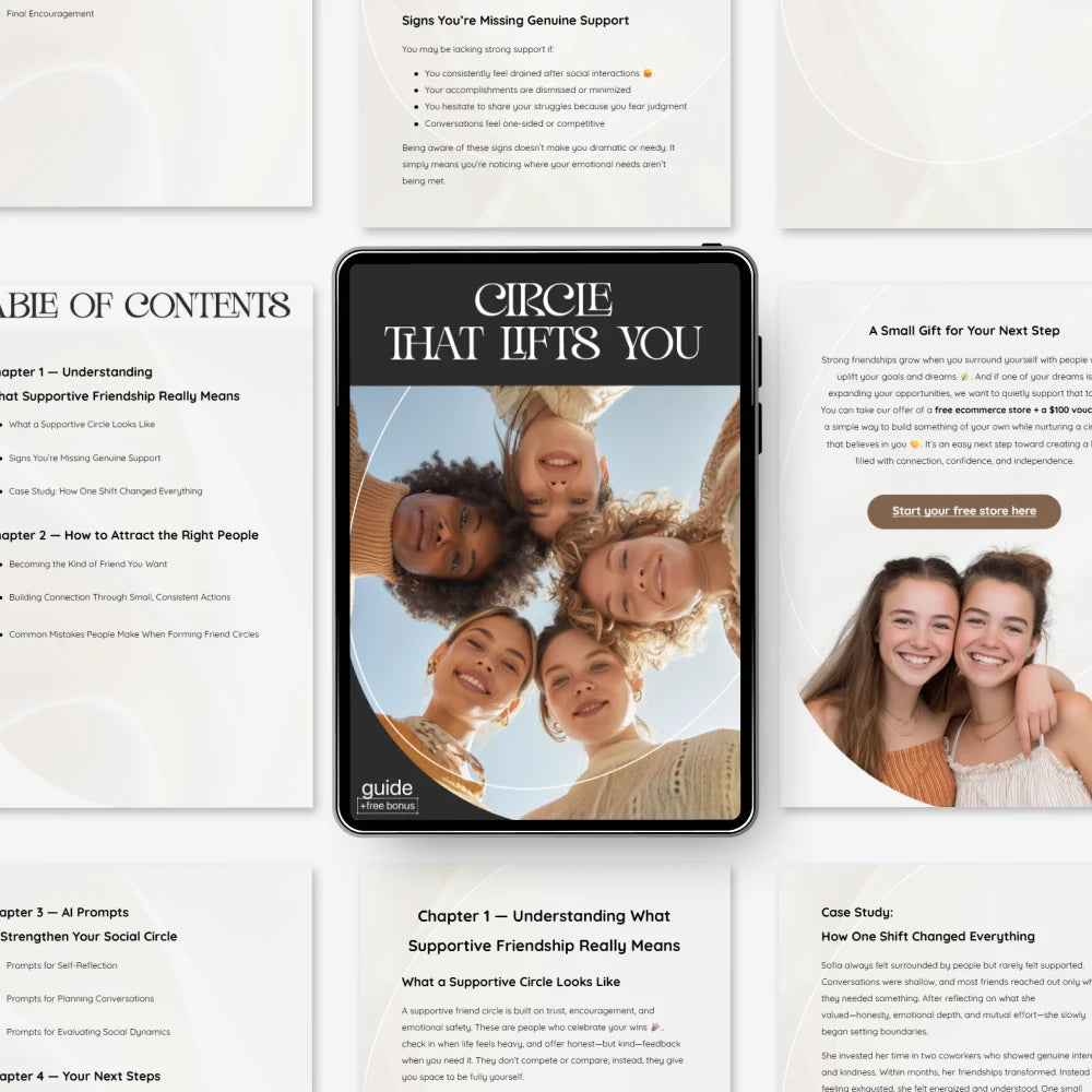 Circle That Lifts You — Supportive Friendship Guide, Social Circle Growth eBook, Attract Genuine Connections, Personal Growth Digital Download