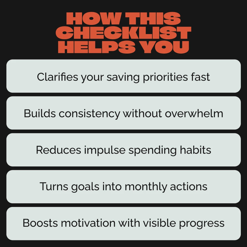 Smart Saving Habits Checklist | How to Improve Saving Habits Step-by-Step | Digital Download Money Guide