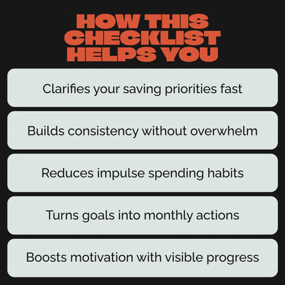 Smart Saving Habits Checklist | How to Improve Saving Habits Step-by-Step | Digital Download Money Guide