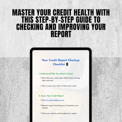 Your Credit Report Checkup Checklist | Digital Download | How Do I Check My Credit Report Guide for Annual Review & Credit Score Boost