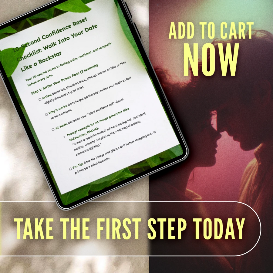 10-Second Confidence Reset Checklist: Walk Into Your Date Like a Rockstar | Instant Confidence Boost | Digital Download eBook & Printable Guide for Singles