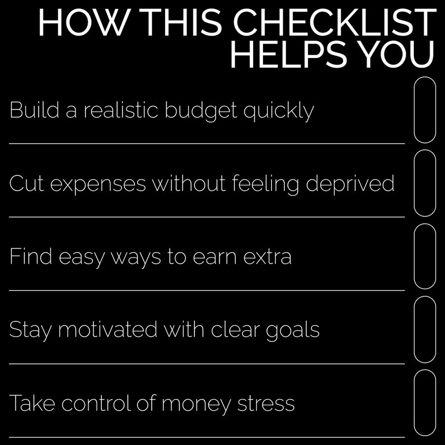 Quick & Easy Money-Saving Checklist | How to Save Money Fast Digital Checklist for Budgeting, Cutting Expenses & Boosting Income