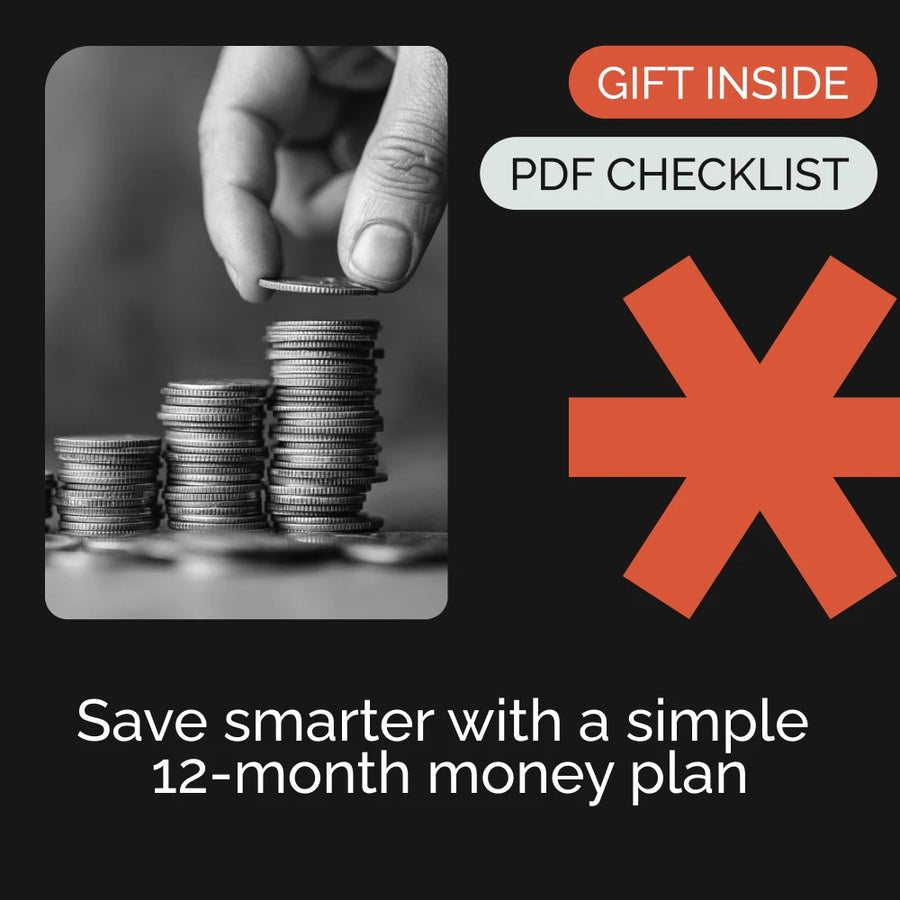 Your 12-Month Money-Saving Checklist – Best Way to Save Money in a Year, Printable Financial Planning Tracker, Budgeting & Savings Goal Planner Digital Download