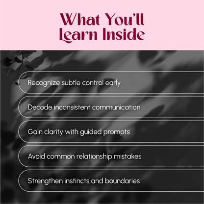 Red Flags in a Relationship with a Man | Digital Guide for Women | Spotting Warning Signs, Emotional Unavailability & Control