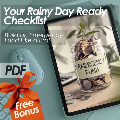 Your Rainy Day Ready Checklist: Build an Emergency Fund Like a Pro! | Emergency Fund for Low Income Budgeters, Printable & Digital Download