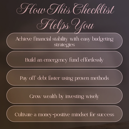 The Financial Literacy Checklist: Your Ultimate Guide to Mastering Money Management and Achieving Financial Freedom