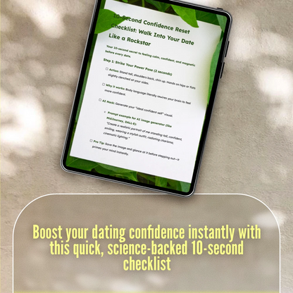 10-Second Confidence Reset Checklist: Walk Into Your Date Like a Rockstar | Instant Confidence Boost | Digital Download eBook & Printable Guide for Singles