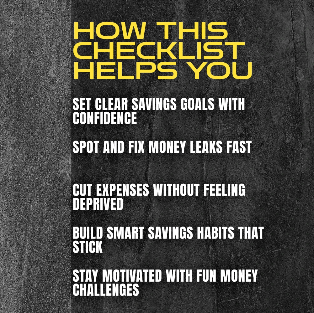 15 Fun & Fast Steps to Save Like a Pro | Budget Checklist for How to Save Up Money | Printable Money-Saving Guide