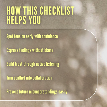 Small Conflict Repair Map: Scripts That Work | Printable Digital Download Checklist for Communication, Emotional Intelligence & Conflict Resolution