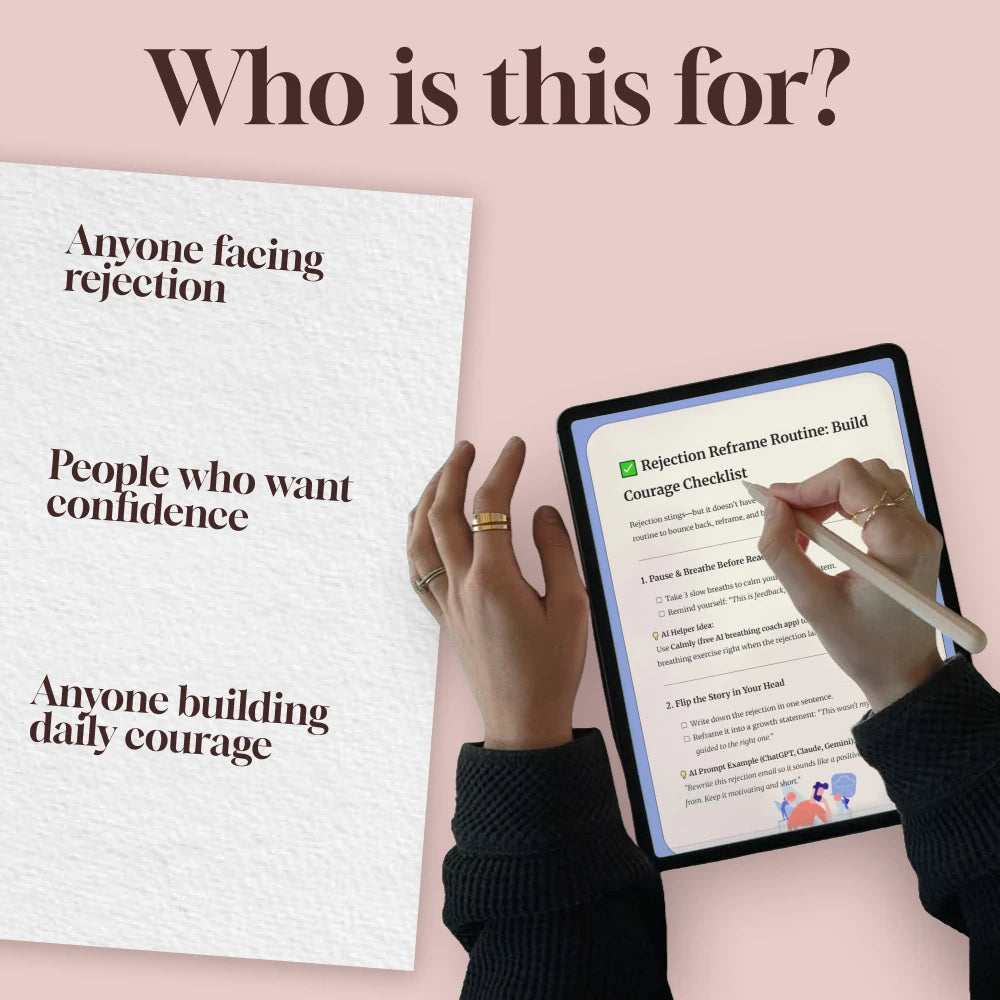 Rejection Reframe Routine: Build Courage Checklist | Confidence Growth, Mindset Reset, Self-Improvement Digital Download