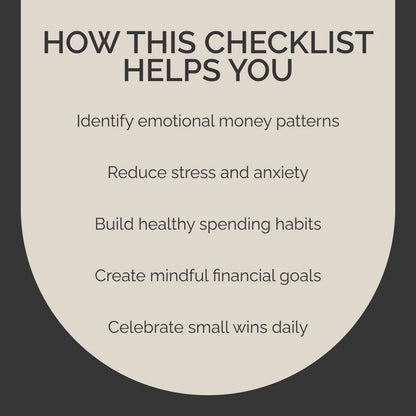 Your Step-by-Step Guide to Breaking Free from Money Addiction | Printable Digital Checklist for Building Healthier Financial Habits and Mindset