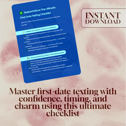 Textpectations: The Ultimate First-Date Texting Checklist | Digital Download Guide for When to Text After First Date, Flirty Message Templates & Dating Confidence Tips