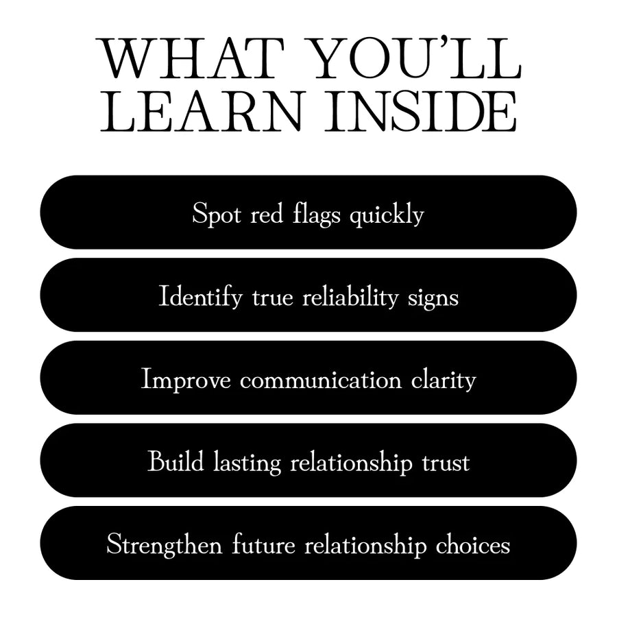 The Trust Test: How to Recognize a Reliable Partner in Love and Life | Relationship eBook, Digital Guide, Trust Checklist, Dating Red Flags, Love & Relationships