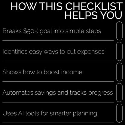 50K in 2 Years: Action Checklist – How to Save $50000 in 2 Years Calculator Included