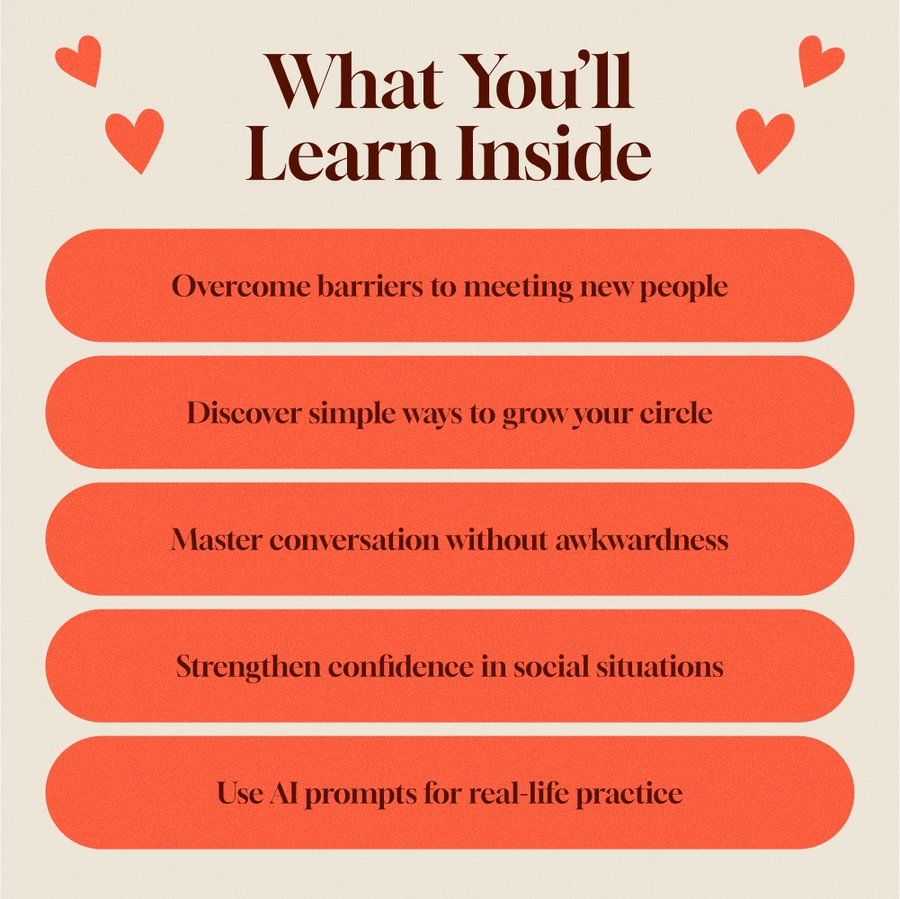 How to Meet New People as an Adult | Digital Guide for Building Friendships, Social Skills & Expanding Your Circle | eBook, Checklist & AI Prompts