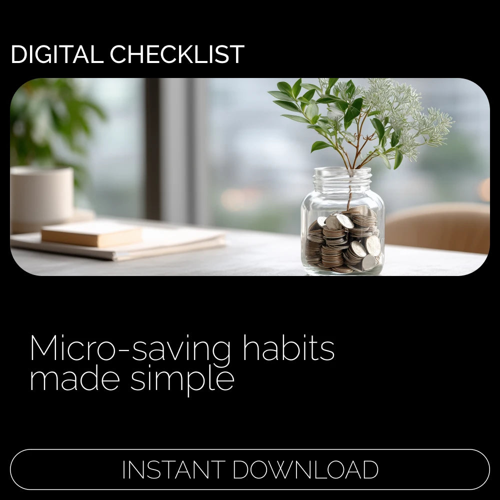 Micro-Saving Mastery Checklist | Building Micro-Saving Discipline Guide | Digital Download for Simple, Stress-Free Saving