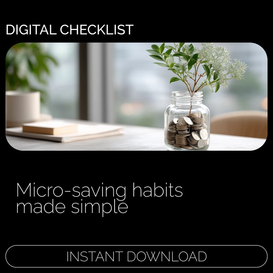 Micro-Saving Mastery Checklist | Building Micro-Saving Discipline Guide | Digital Download for Simple, Stress-Free Saving