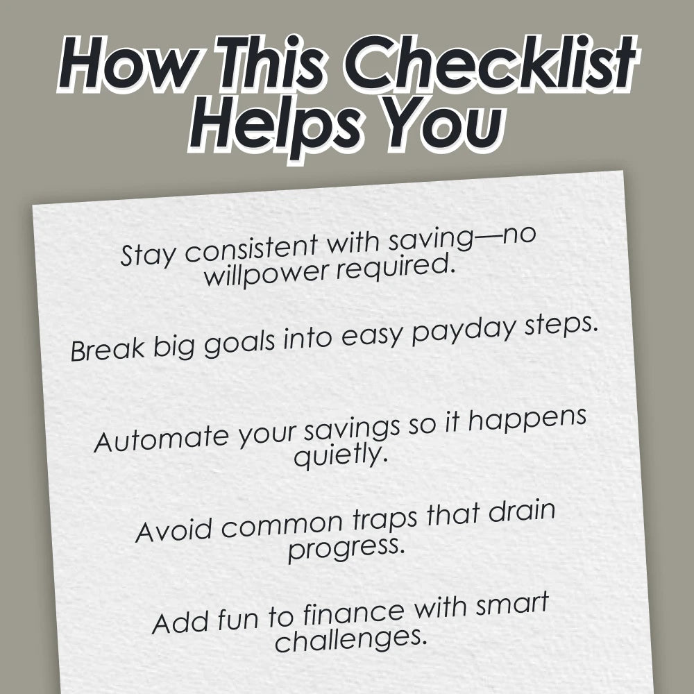 The Biweekly Money Boost Checklist: Tiny Steps to Big Savings | Save Money Biweekly | Digital Download Checklist