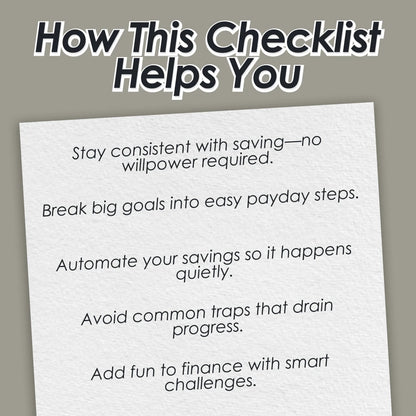 The Biweekly Money Boost Checklist: Tiny Steps to Big Savings | Save Money Biweekly | Digital Download Checklist