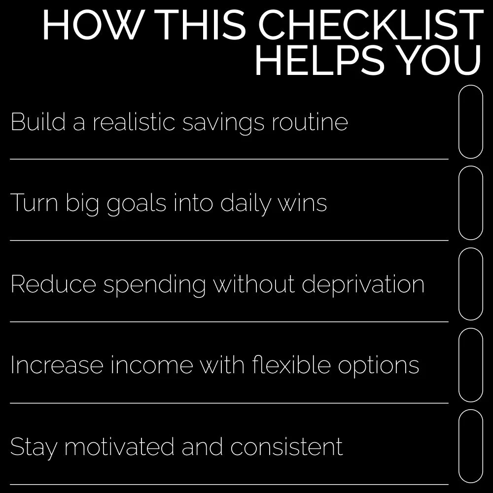 $10K in 6 Months Checklist – Simple Step-by-Step Guide on how to save 10k in 6 months | Printable Digital Savings Checklist
